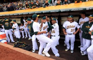The A's 2015 experiment looked pretty good on Opening Day. (Kent Porter/Press Democrat)